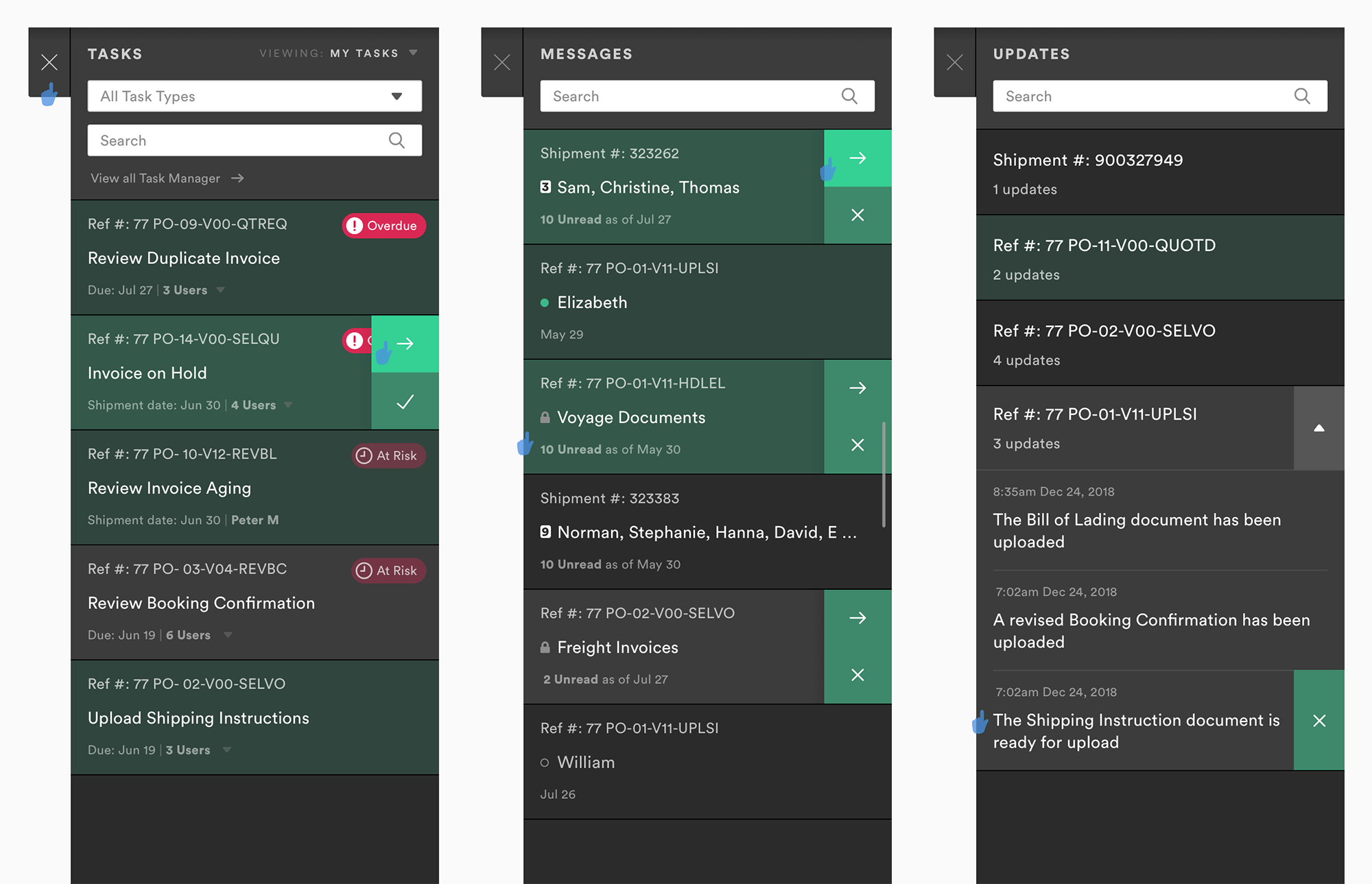 Notification sidebar