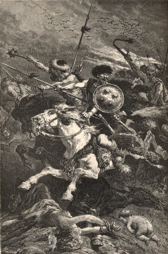 Huns at the Battle of Chalons (the Catalaunian Plains), by Alphonse de Neuville (1835-1885).