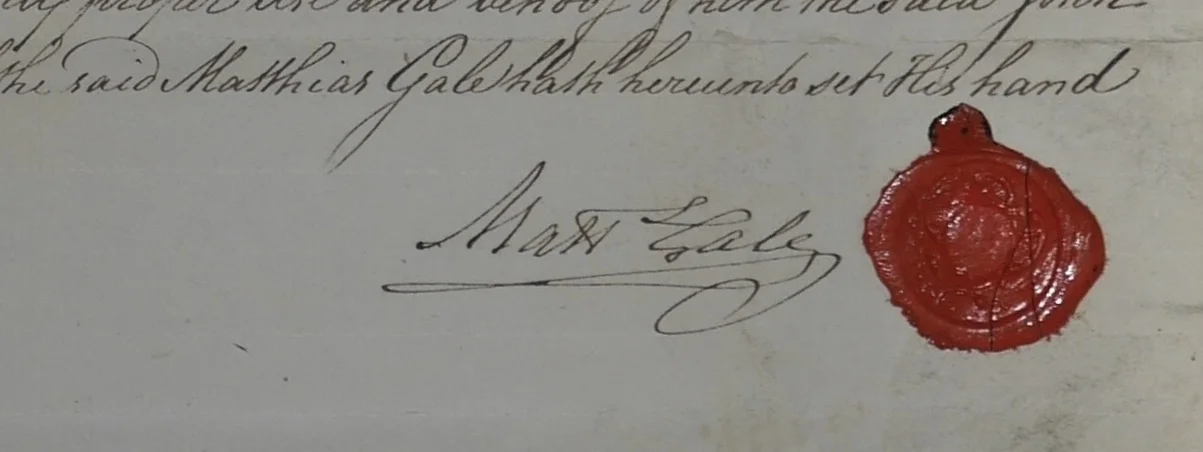 A 1770 Indenture of Matthias Gale, merchant, of London, Whitehaven and Maryland