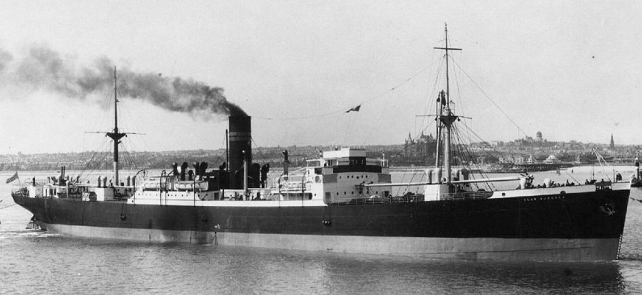 A superb image of Clan Murdoch before the war. The 12 pdr high-angle gun would have been mounted in the bow, so this image shows where the photo of the gun crew would have been taken. My grandfather was her Second Officer from 1937 until April 1941.