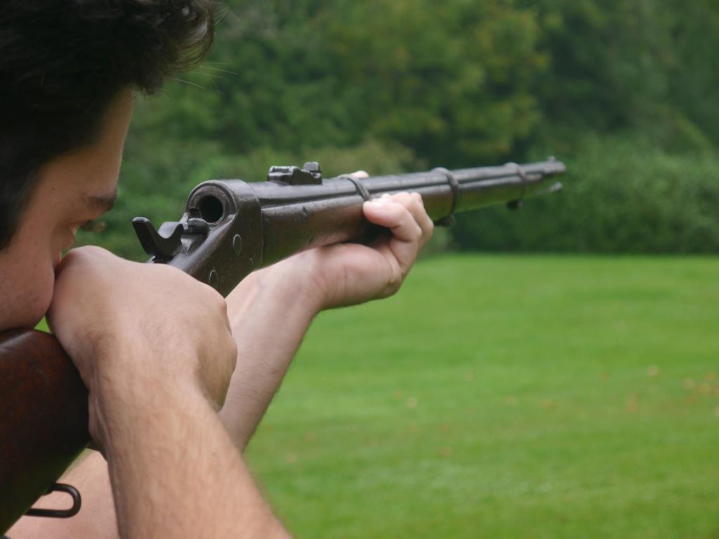 Remington with breech open.