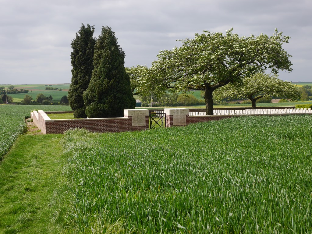 Fricourt New Cemetery, looking south.