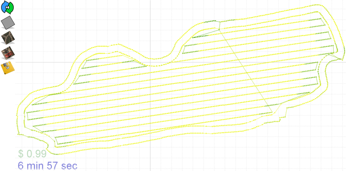 a small yard optimized for minimum cutting time.