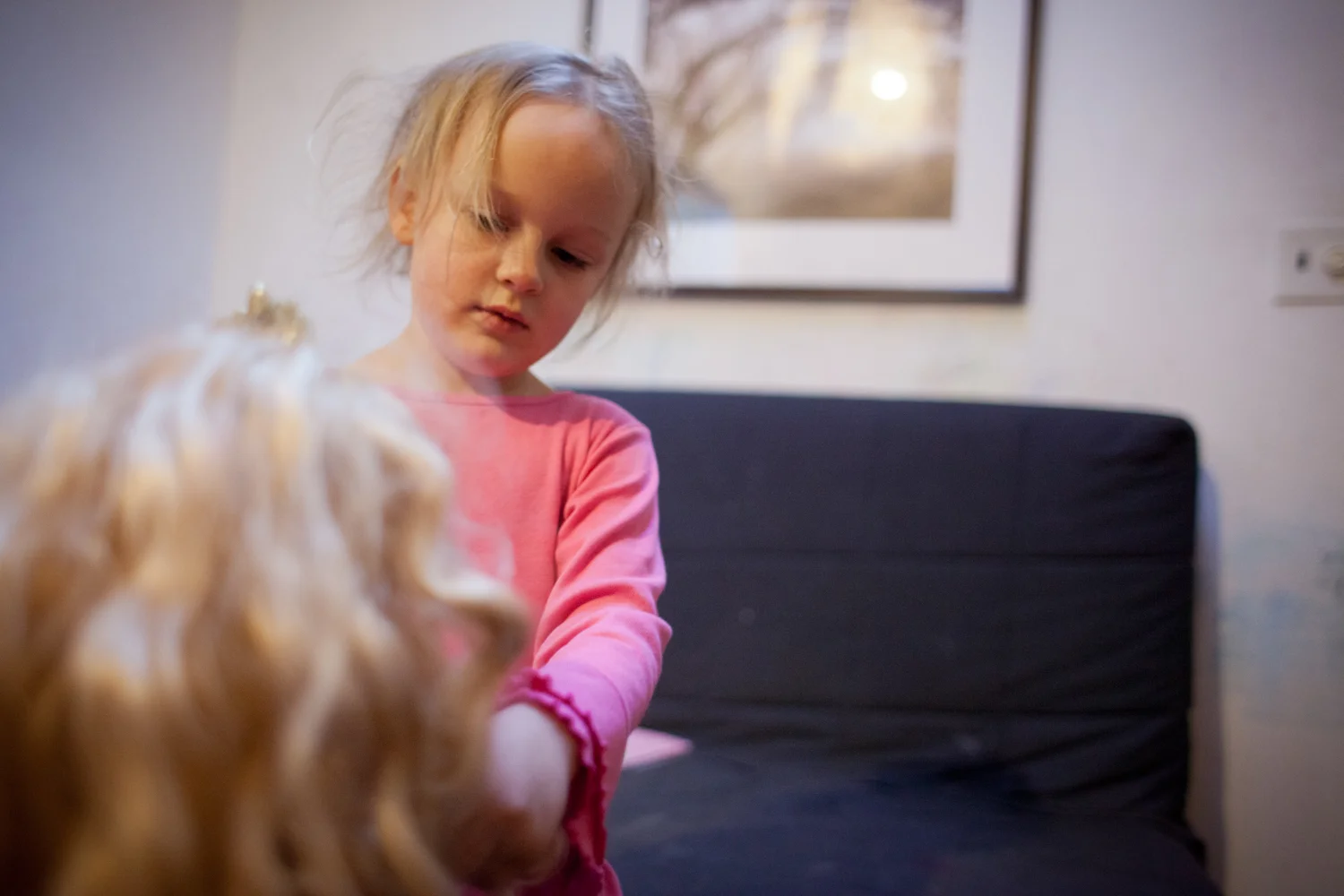 Even though the girls haven't seen the Disney princess movies like most little girls, they know all of the songs by heart and enjoy playing with their dolls. Rapunzel is Aria's favorite. 