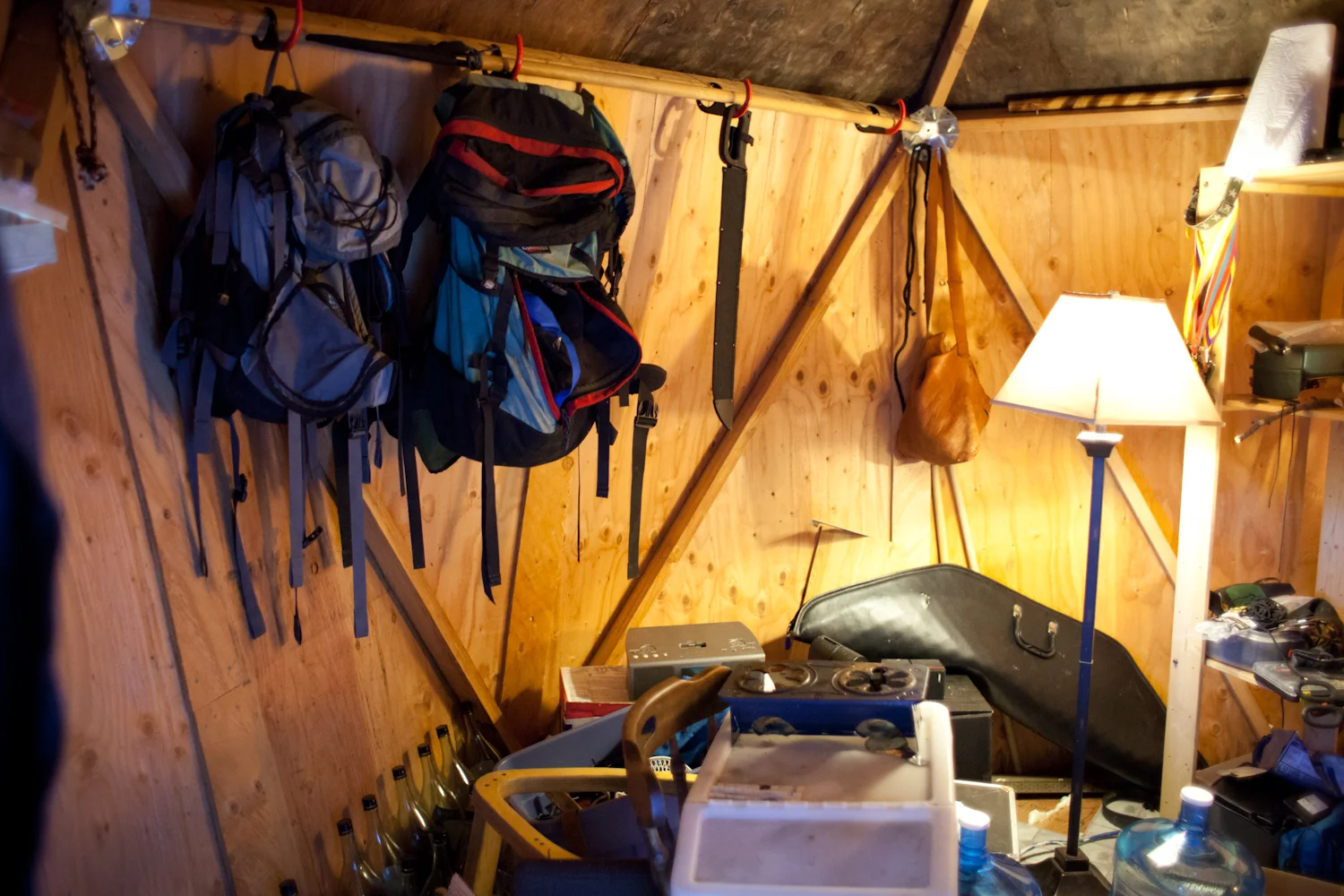 The bottles on the floor were collected to store fresh spring water.