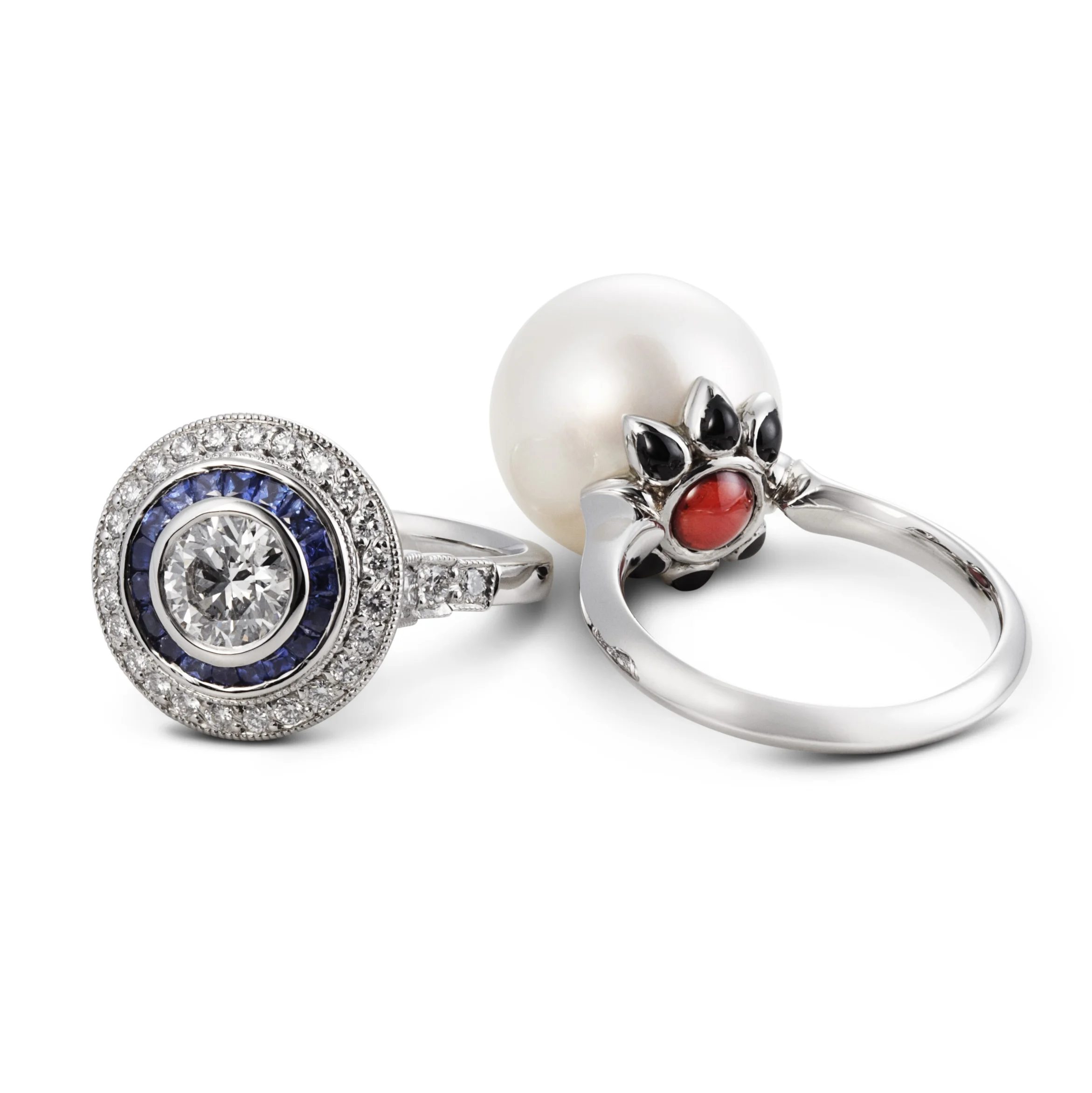 Art Deco Ceylon Sapphire and Diamond RIng