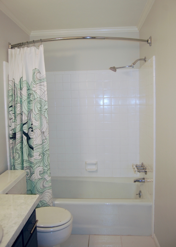 At What Height Should A Shower Curtain, Bathroom Shower Curtain Rod Installation