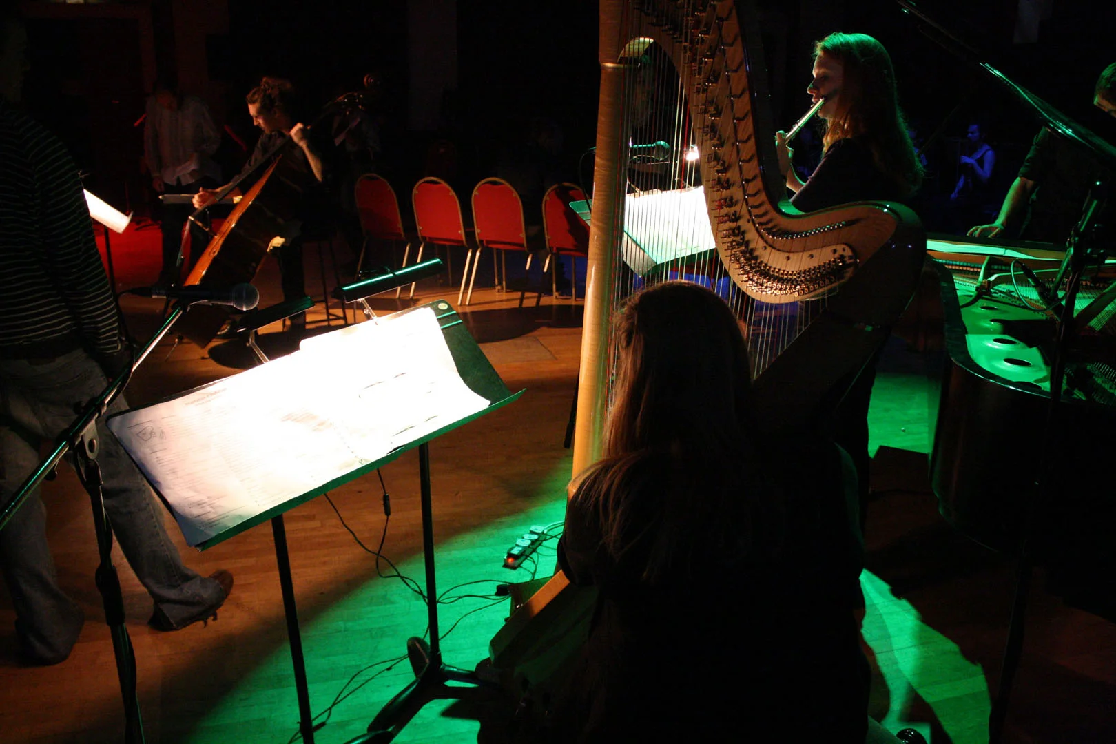 'Incantation I: Initiation' for flute, harp and piano & 'Mantra' for double bass. From Enter, Experience, Exit , Blackheath Halls, London, 16 June 2011.