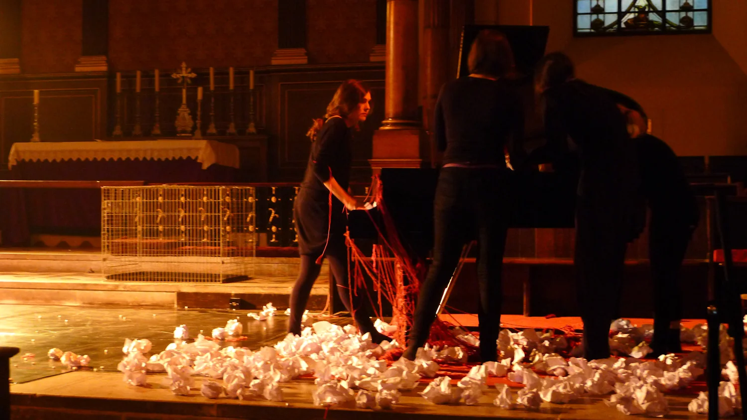 'BOX' for 4 performers. WorkIn Process: Cross Platform performance festival, St Pauls, Covent Garden, London, 22 March 2012.