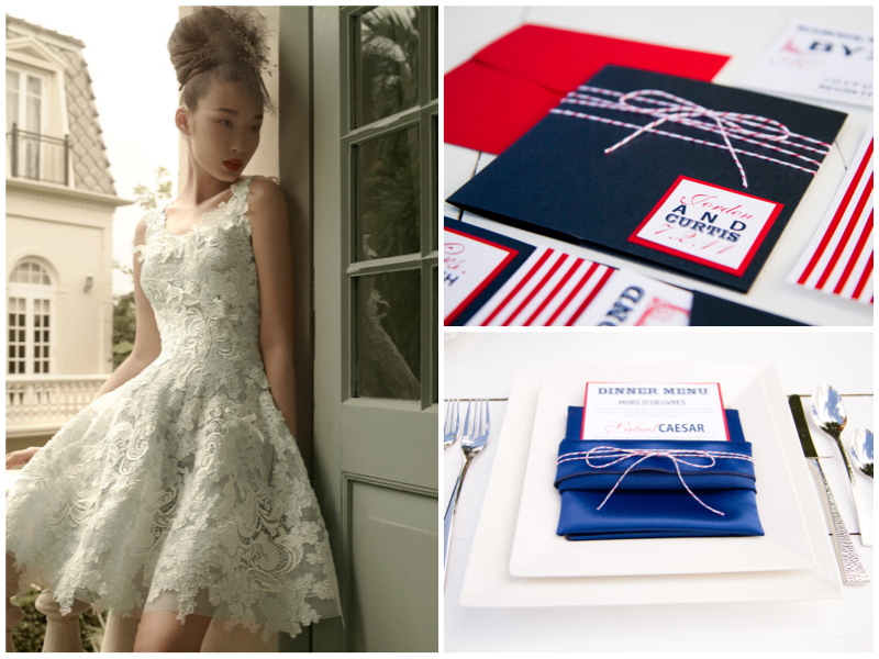 Dress: St. Pucchi 17 Dorothy. Paper Goods: Pink Piggy Design via Oh So Beautiful Paper.