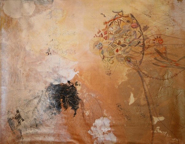  mixed media on canvas, 60 x 75 inches, private collection 