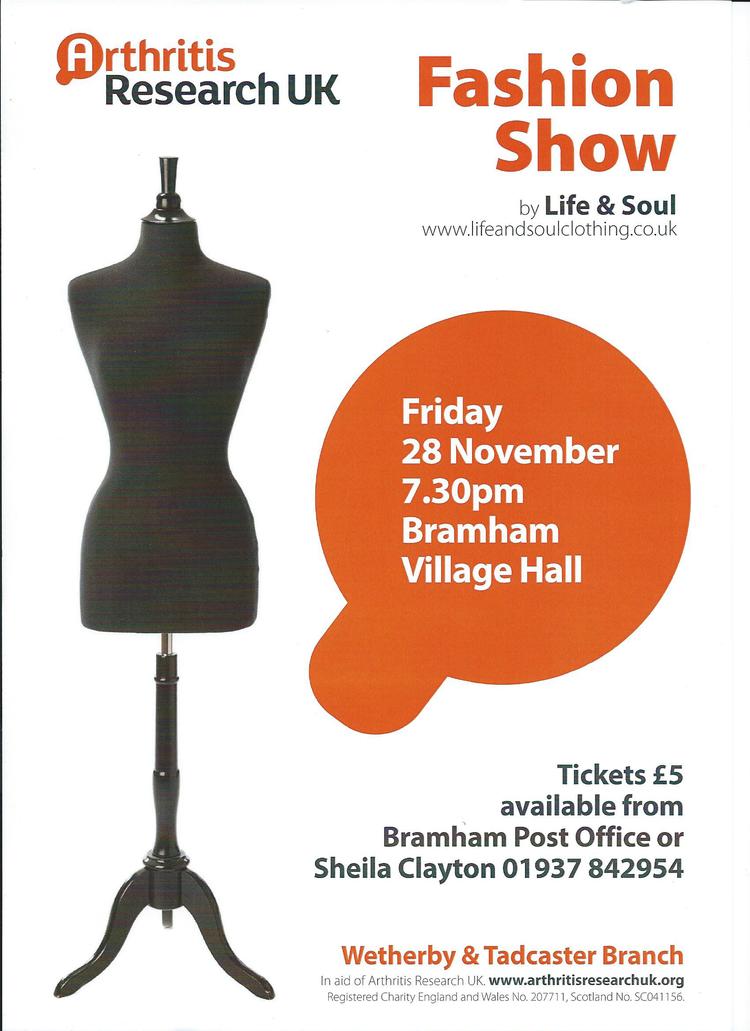 Arthritis Research fundraiser poster for a fashion show