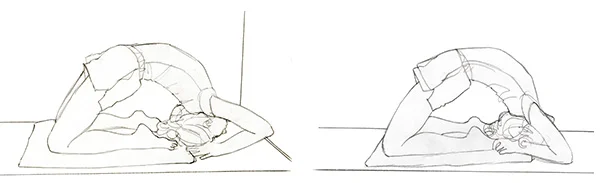 KAPOTASANA (Pigeon Pose) with Block and Bolster