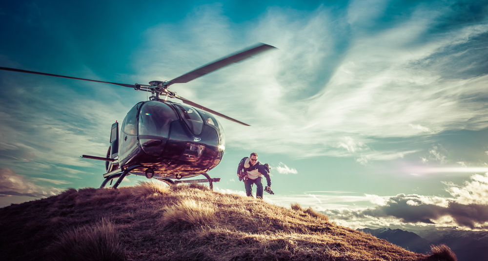 A ridiculous shot of me "hot-dropping" on a mountain in New Zealand