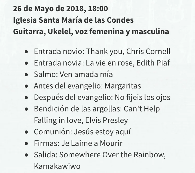 Repertorio canciones para matrimonio ceremonia iglesia simbolico civil moderno