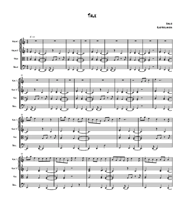 Sheet Music String Quartet, Talk by Khalid