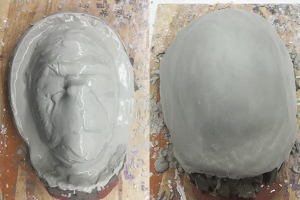 After the clay sculpture was finished I casted the monkey sculpture with cement.