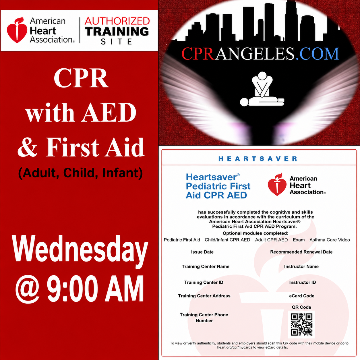 Wed 9am AHA CPR & First Aid
