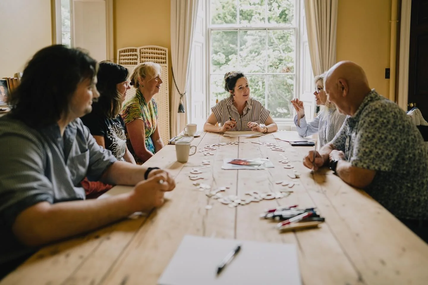 📜2025 BMF: Poetry Workshop📜

This summer, the BMF invited poet Jennifer Horgan to offer a poetry writing workshop to guests of the festival. The participants spent an afternoon connecting with each other, exploring the grounds of Townley Hall, and 