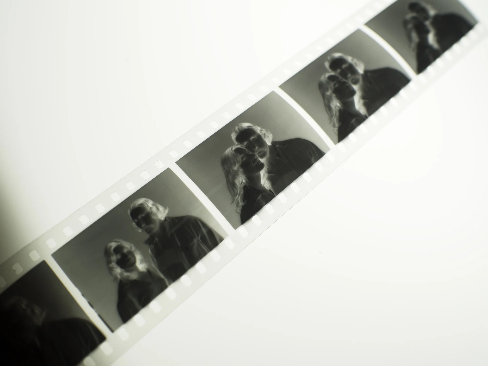 Negatives on the light table.