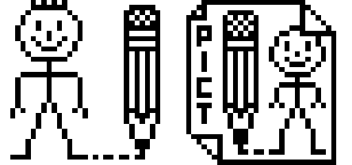 Program and document icons for the original Kid Pix