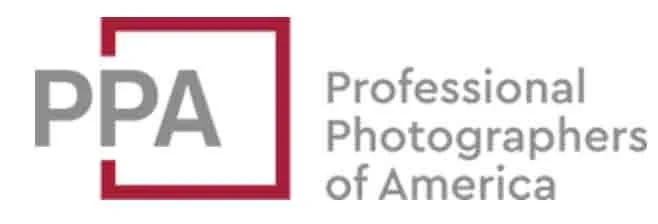 Logo for Professional Photographers of America featuring the initials PPA inside a stylized red square with the organization's full name written to the right.