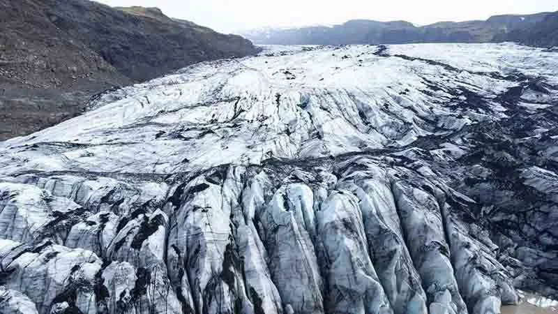 drone photography of lake beds in iceland
