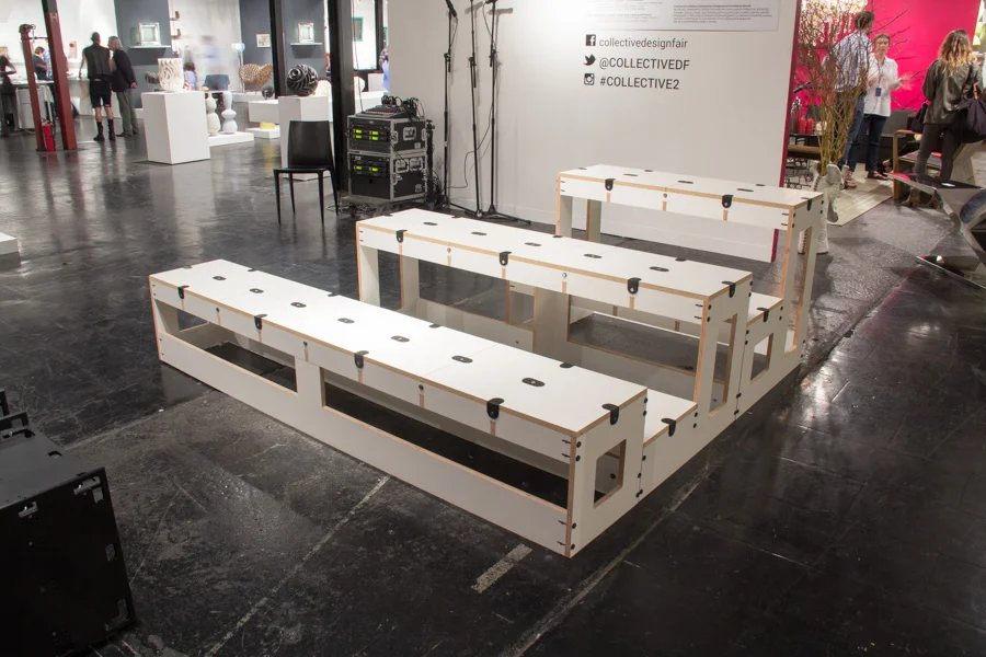 Collective 2 Design Fair MAY 8-11, 2014 BroLab presented a series of bleachers, tables and desks as part of their Interior Fair project for the Collective Conversations series at the Collective 2 Design Fair .
