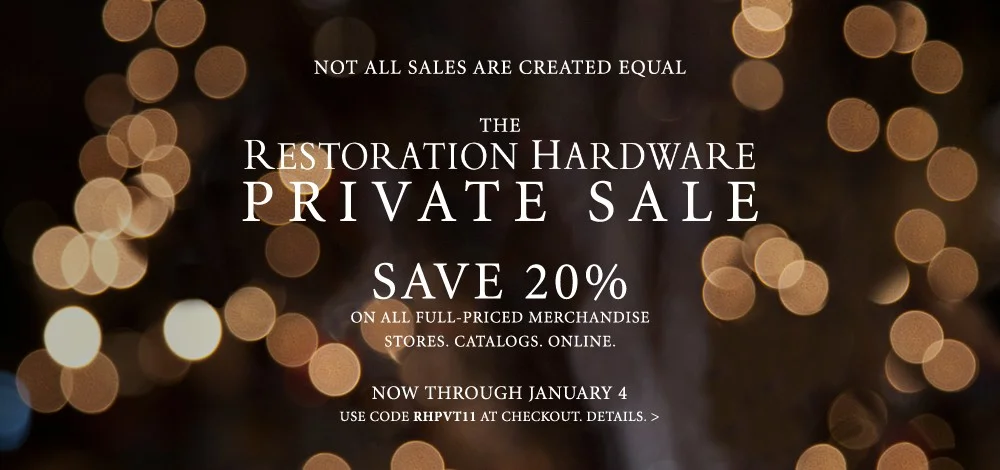 Deals at Restoration Hardware and the Container Store