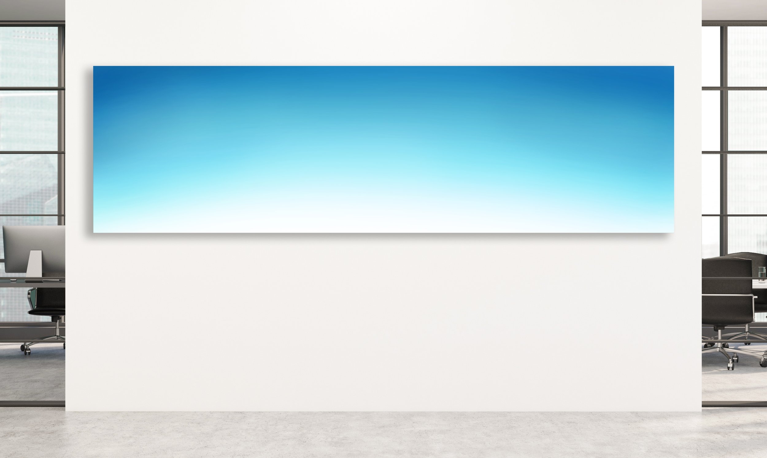  “Sky” &nbsp;&nbsp;&nbsp;&nbsp;&nbsp;40”H x 108”W, postage stamps on board 