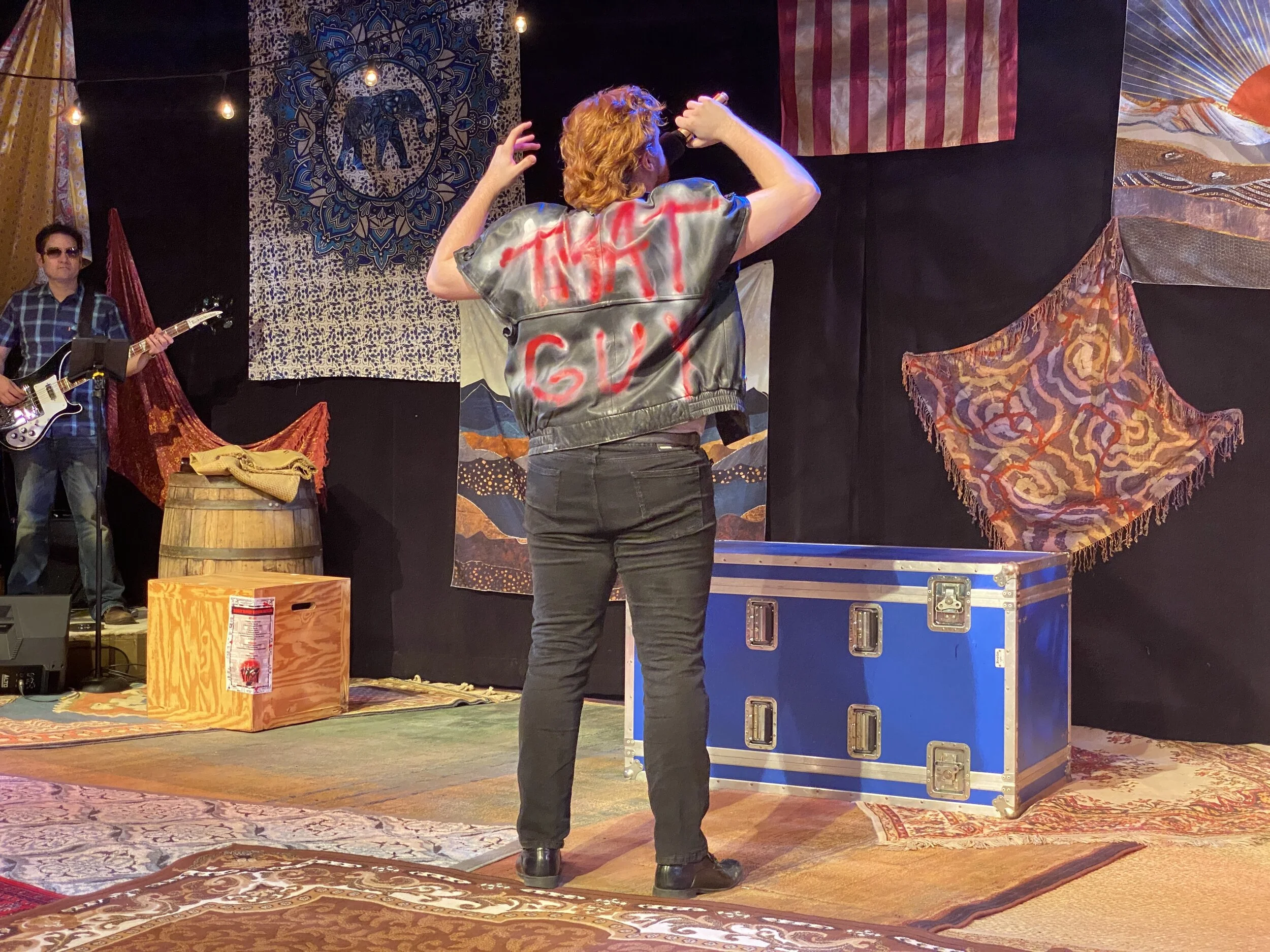 Leather jacket distressed and spraypainted (Copy)