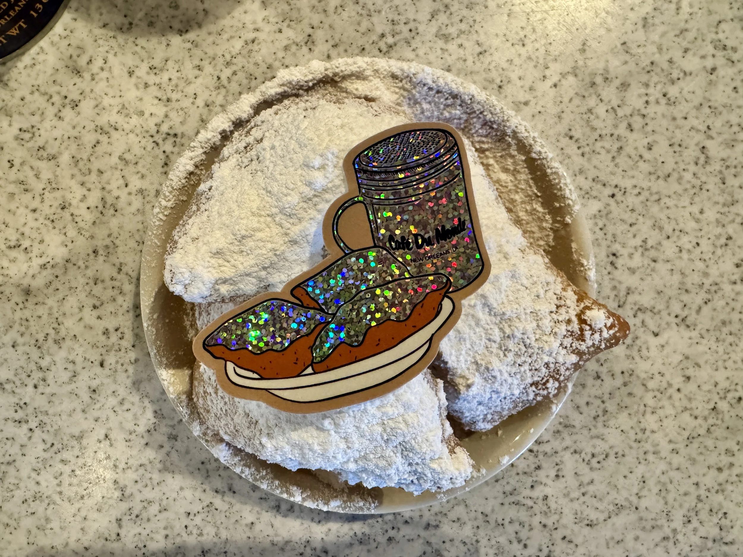 Cafe Du Monde Sparkly Beignet Sticker — Sam Nga Blum