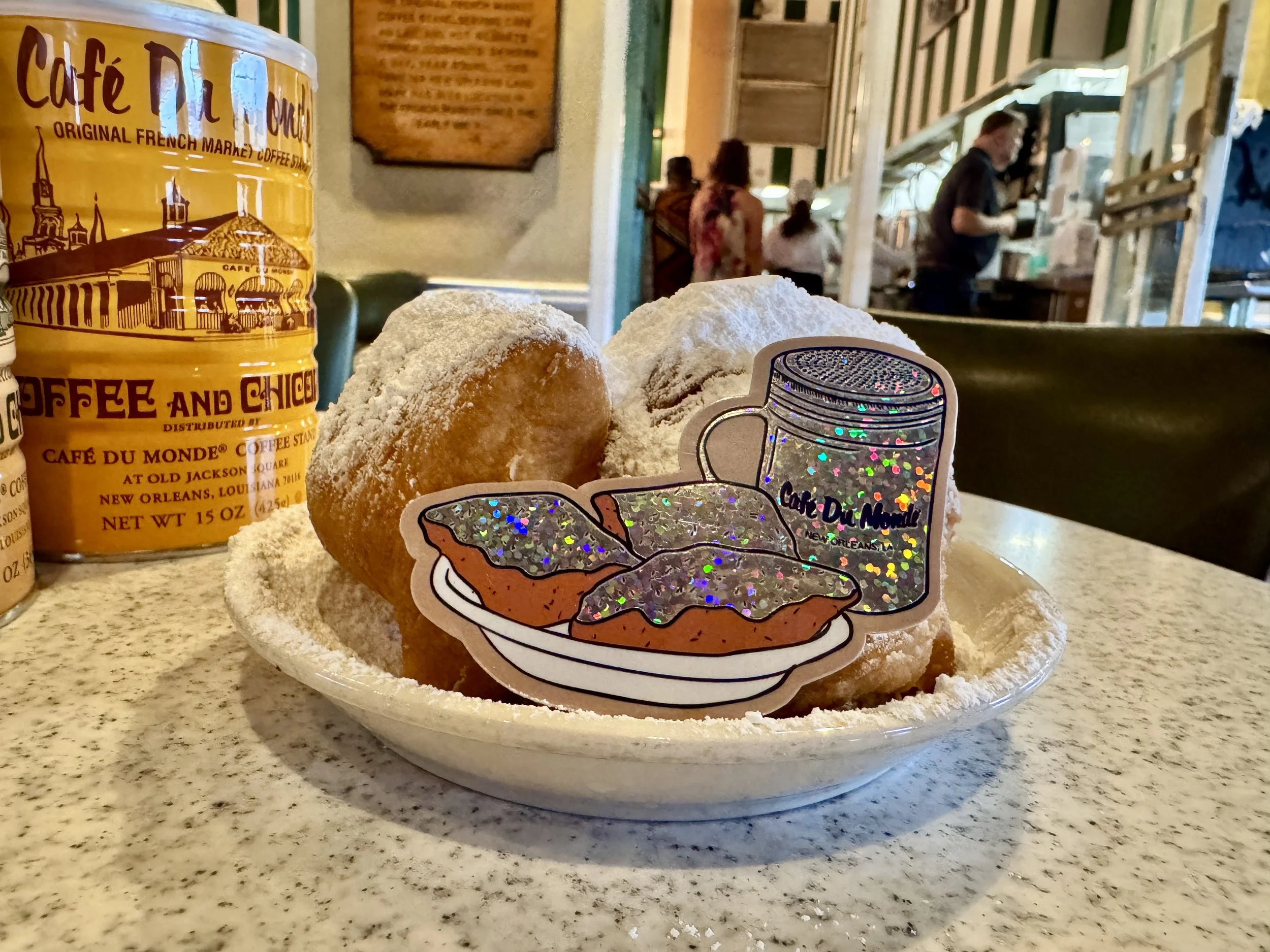 Cafe Du Monde Sparkly Beignet Sticker — Sam Nga Blum