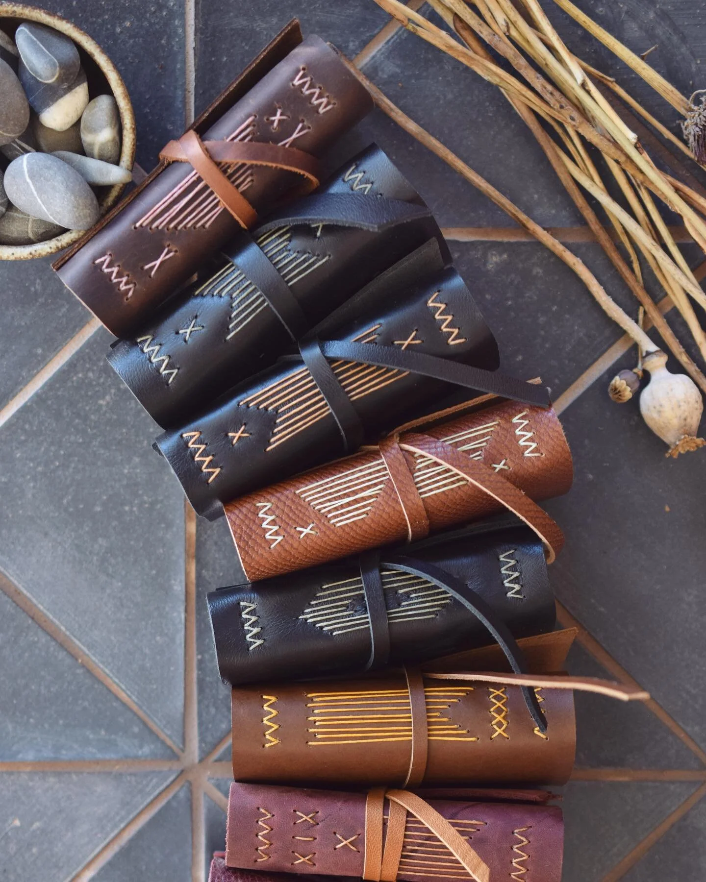 One stitch at a time. New books online and in person. (Still can’t believe we have a storefront. Dream come true.) #petaluma #bookbinding #handmadebooks #leatherlongstitch
