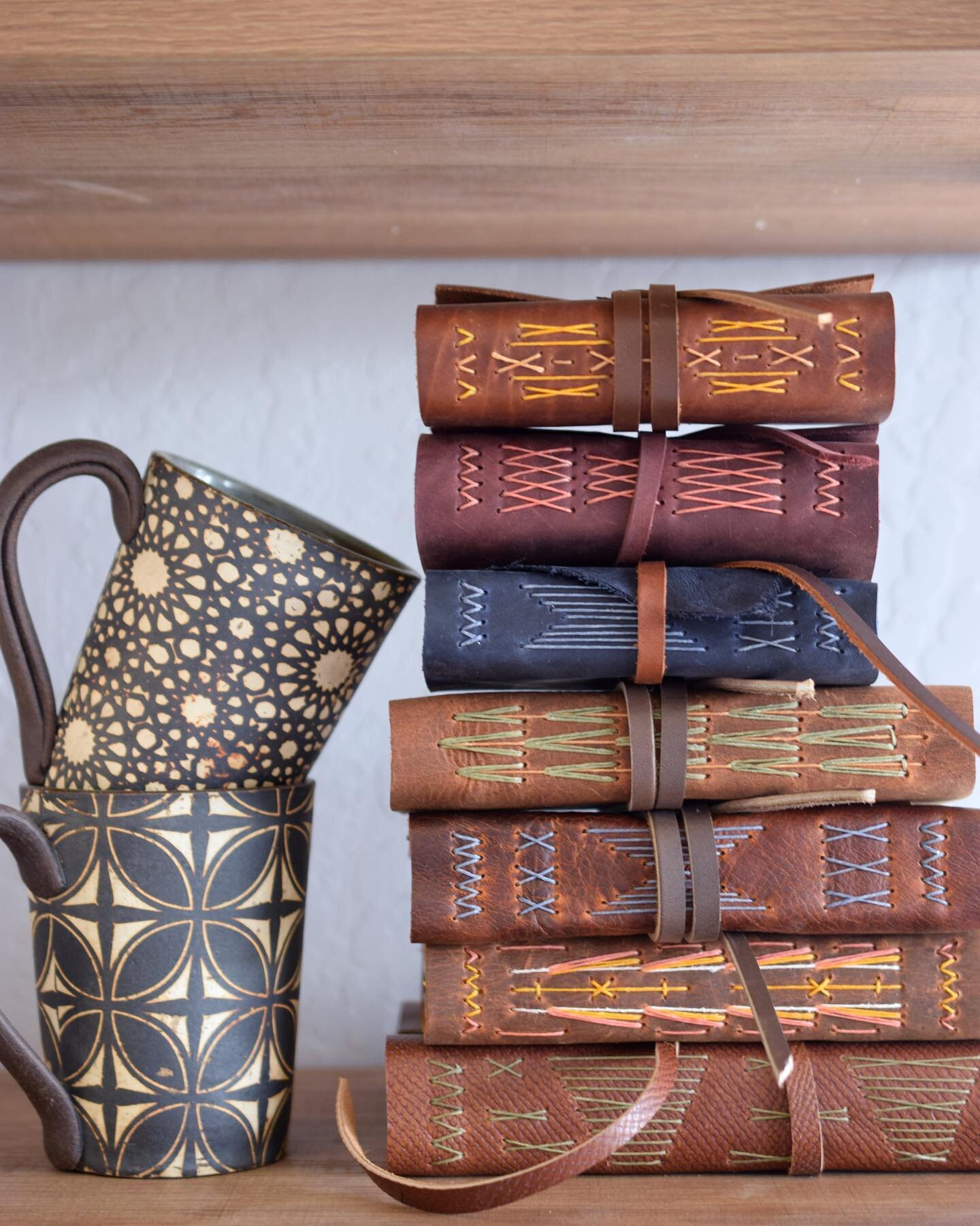 Having a sweet little storefront is the greatest. We&rsquo;re at the shop most days and would love to show you around. These books are also now on my website! #leatherlongstitch #leatherjournals #quillandarrow #petaluma