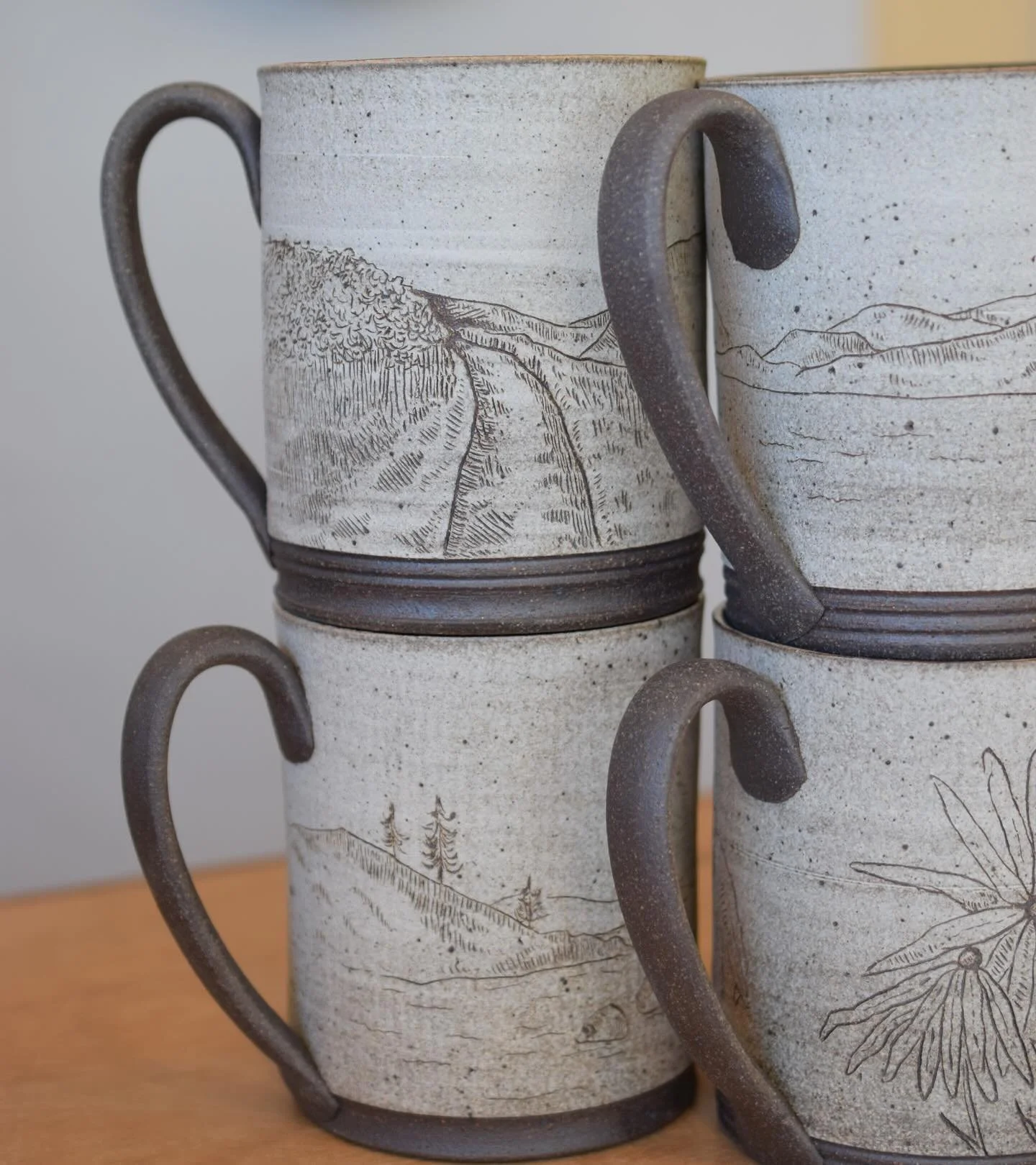 This whole drawing on clay thing has been one of my favorite things lately and @flmceramics and I don&rsquo;t plan on stopping this collaboration anytime soon. This newest batch is up on the FLM Ceramics website and has florals, Lake Champlain, Lake 