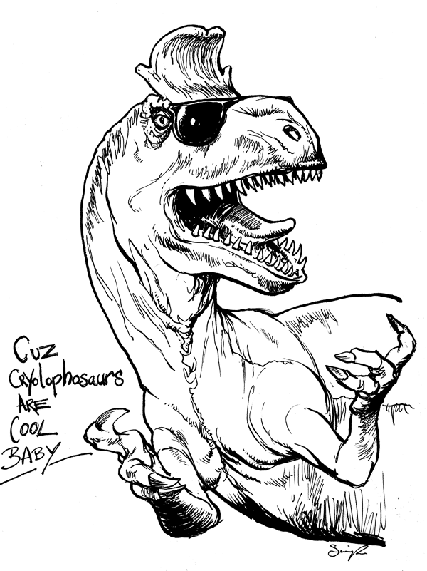 A Couple of Dinosaurs and a monster