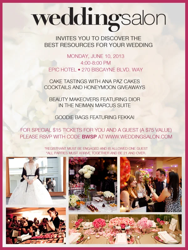wedding salon miami show - free tickets for you to attend on June 10, 2013