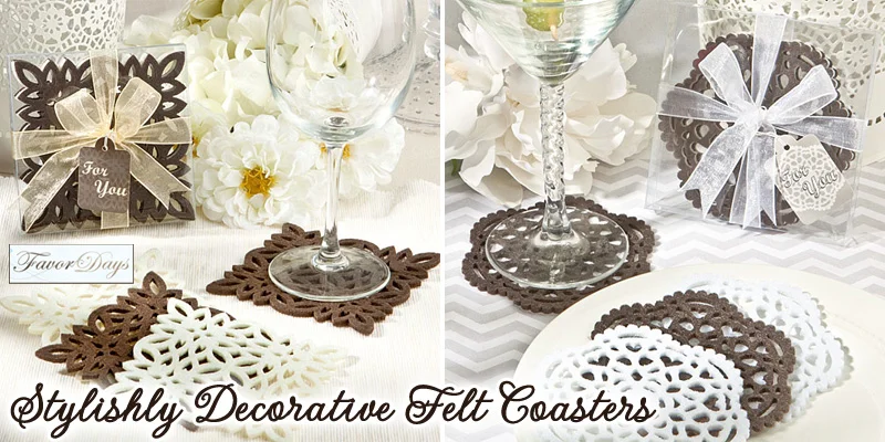 stylish and decorative felt coasters - resembles lace doilies