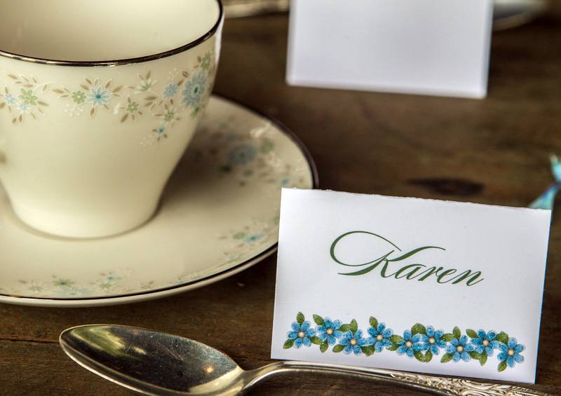 forget me not wedding place cards