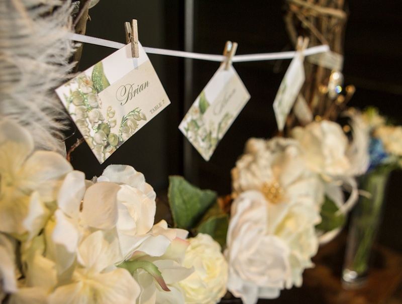 lily of the valley wedding escort cards