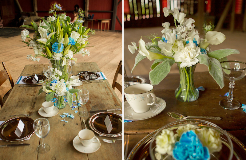 A Vintage Inspired Floral Wedding Photo Shoot in Blue & Green