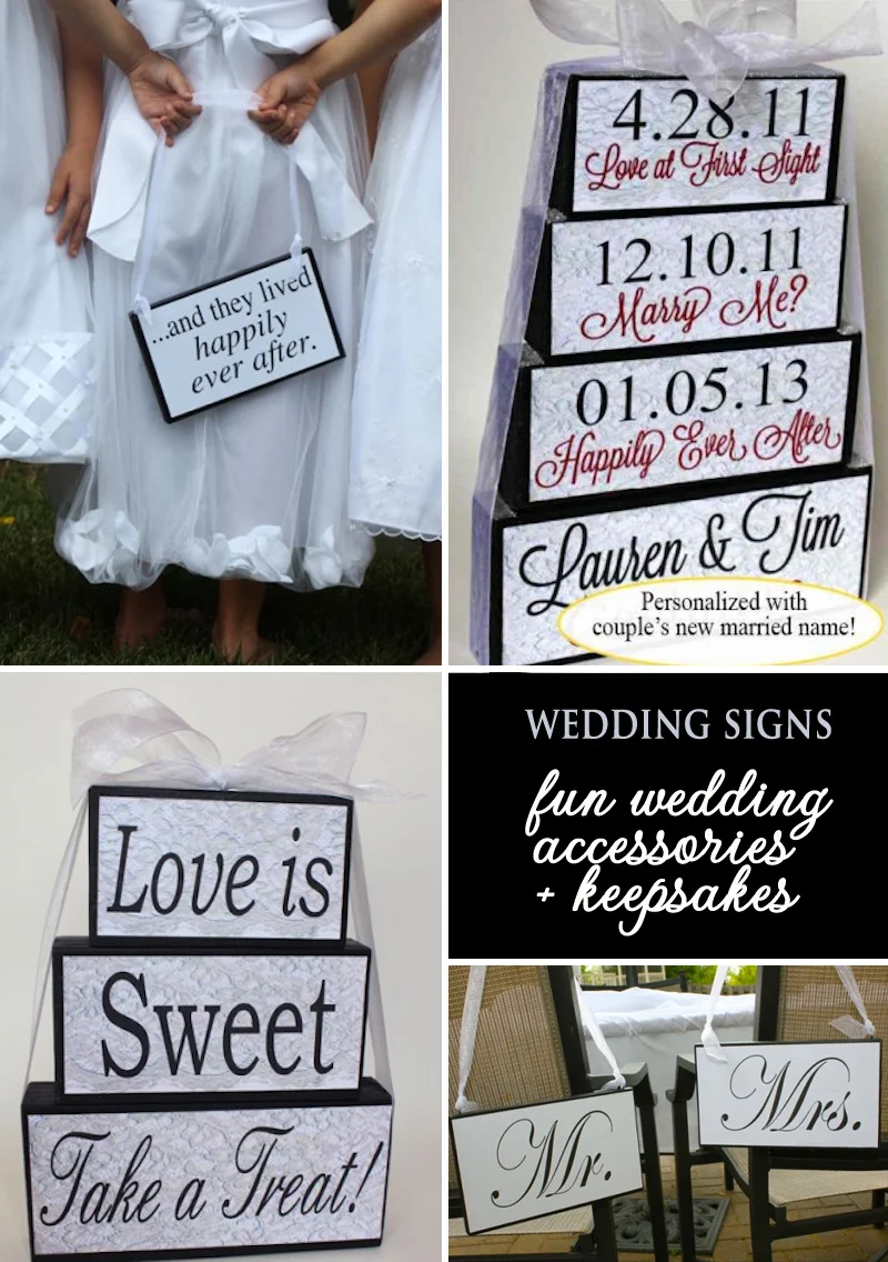 cute wooden wedding signs