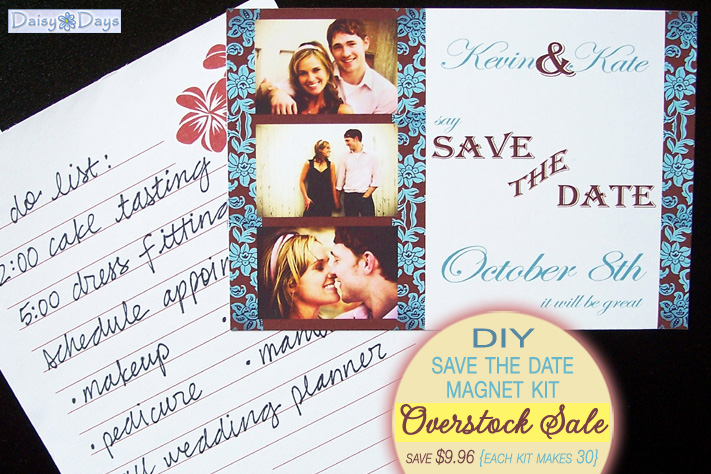 DIY Save the Date Magnet Kit - overstock sale at Daisy Days - just $14.99 creates 30 save the dates