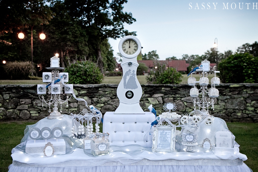 white and silver dessert table | from #Cinderella inspired #wedding photo shoot | photo by @sassymouthphoto