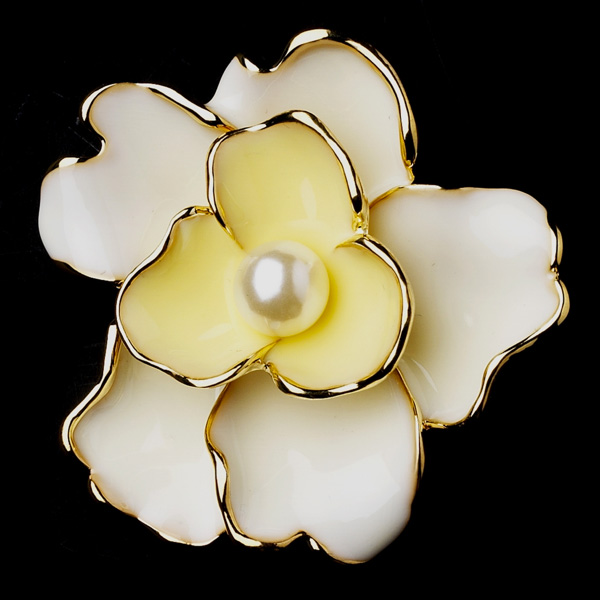 Gold & Yellow Flower Bridal Brooch