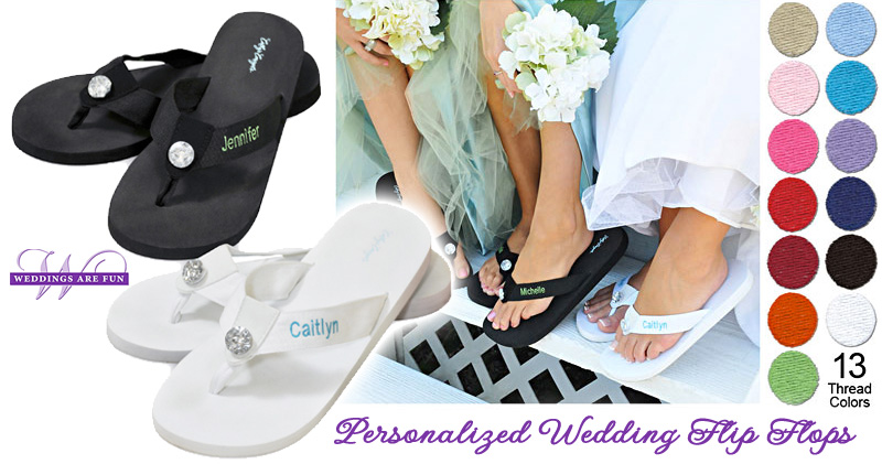 Personalized Wedding Flip Flops : the comfortable bridesmaid gift