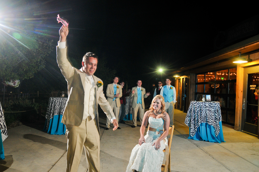 LOVE the zebra fabric on the cocktail tables | Cheyenne Mountain Zoo wedding | photo by Trystan Photography