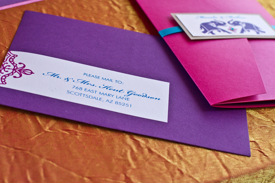 pretty pink and purple #Indian #fusion wedding invitations | photo by Dreamcicle Studios | stationery by Be In Love Designs