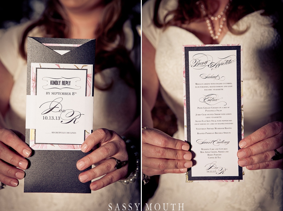 Sleeping Beauty Inspired Wedding RSVP and Menu by Sassy Mouth Photography